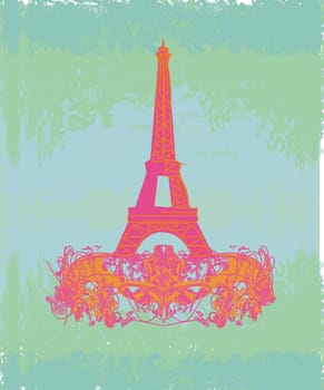 vintage retro Eiffel card