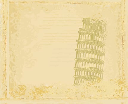 vector pisa tower grunge background