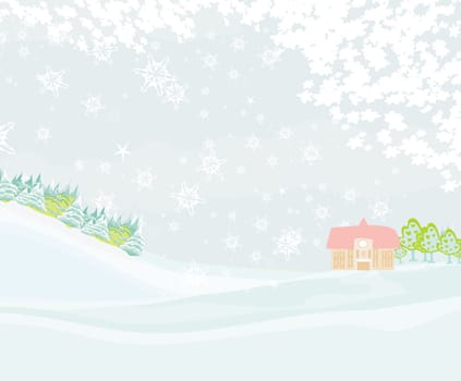Christmas night in the village card