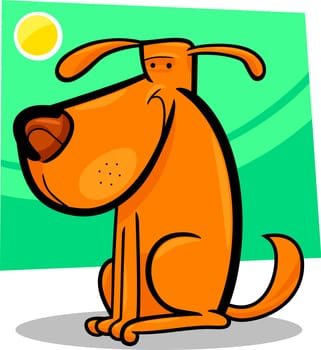 cartoon doodle illustration of cute funny dog