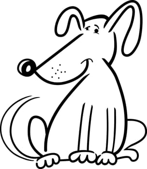 cartoon doodle illustration of cute dog or puppy for coloring book