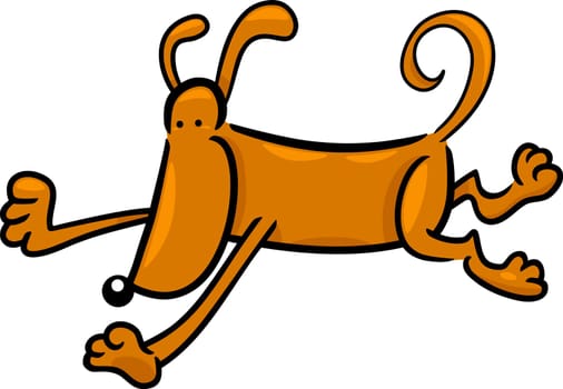 cartoon doodle illustration of running dog or puppy