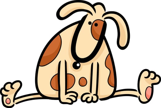 cartoon doodle illustration of cute spotted dog or puppy