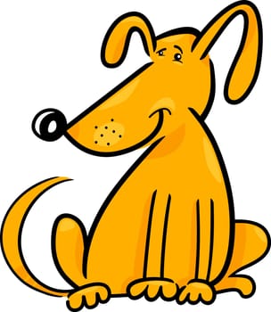 cartoon doodle illustration of cute yellow dog or puppy