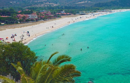 View of beautiful sea of Villasimius, in Sardinia, Italy
