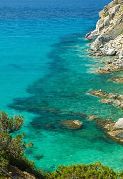 View of beautiful sea of Villasimius, in Sardinia, Italy