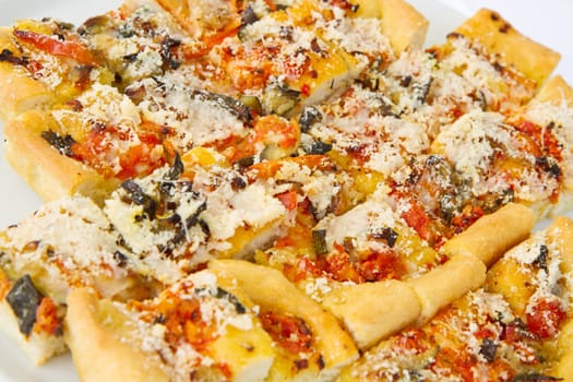 pizza with vegetables and cheese
