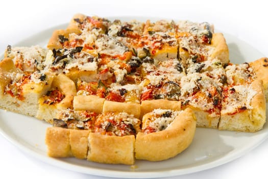 pizza with vegetables and cheese