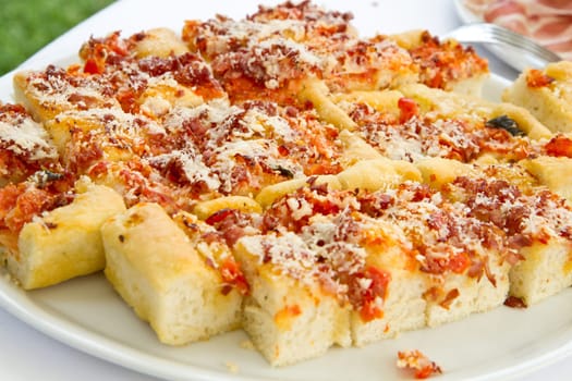 pizza with vegetables and cheese