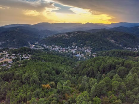 Rural landscape near Val les Bains, in Ardeche, France, Europe. High quality photo