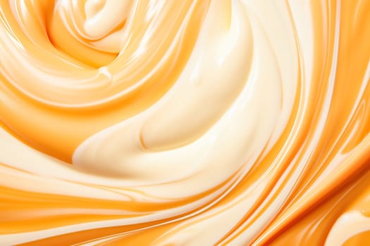 White chocolate cream with caramel. Wave pattern. High quality photo