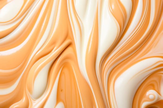 White chocolate cream with caramel. Wave pattern. High quality photo