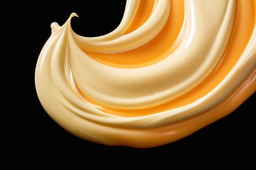 White chocolate cream with caramel. Wave pattern. High quality photo