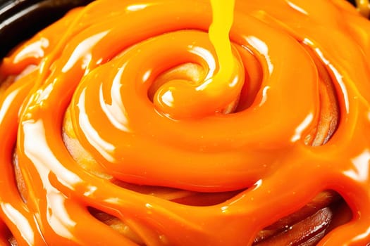 Melted caramel, wave pattern. High quality photo