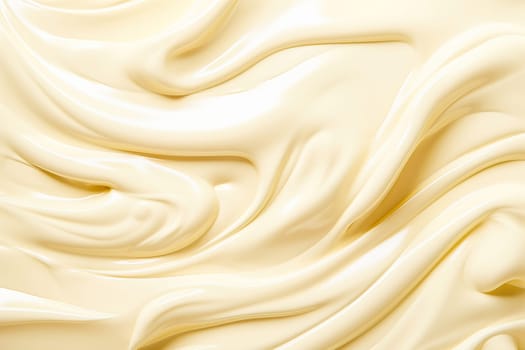 A mass of melted white chocolate. Wave pattern. High quality photo