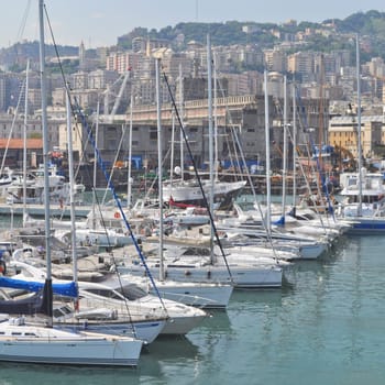 View of the Harbour in Genoa, Italy