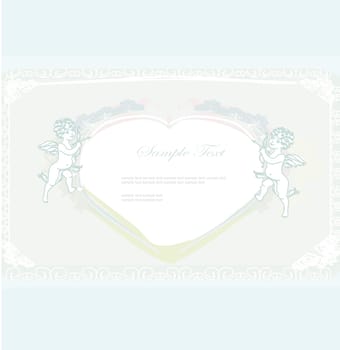 happy valentine's day card with cupid