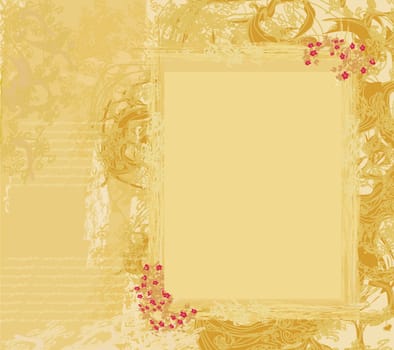 Grunge Frame For Congratulation With Flower