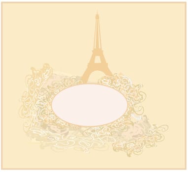 vintage retro Eiffel card