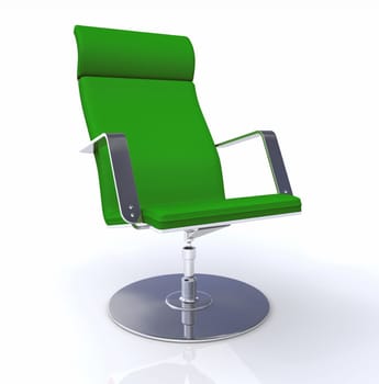 Designer Executive Chair Green Silver