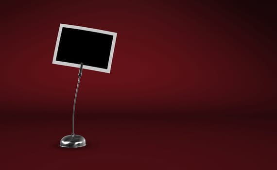 Photo clip silver against red background 1