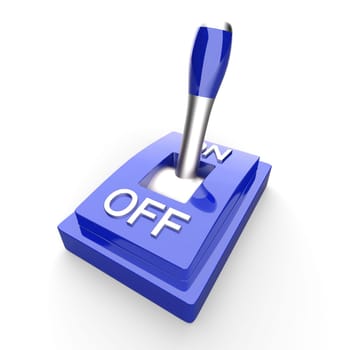 The Blue 3D Toggle Switch - ON