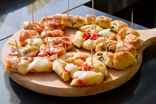 pizza with vegetables and cheese