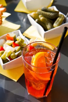 Long-drink with orange slices