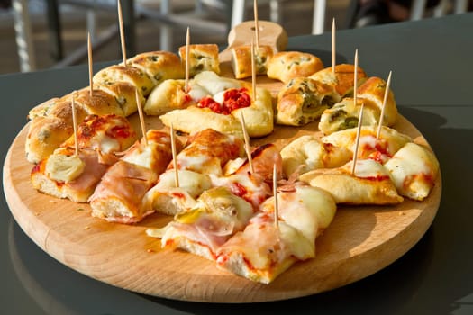 pizza with vegetables and cheese