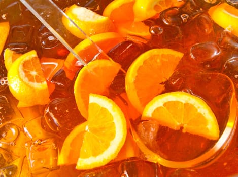 Long-drink with orange slices