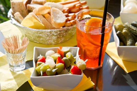 Long-drink with orange slices