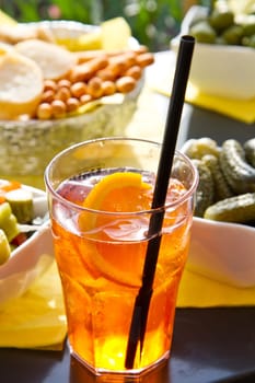 Long-drink with orange slices