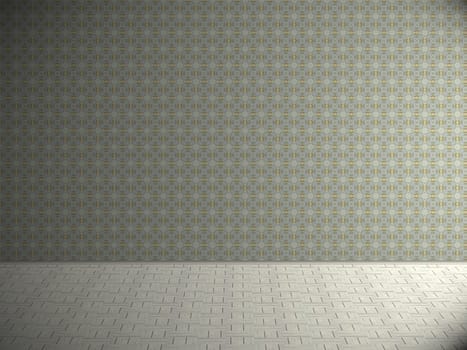 Empty a white Interior of vintage room. Realistic 3D