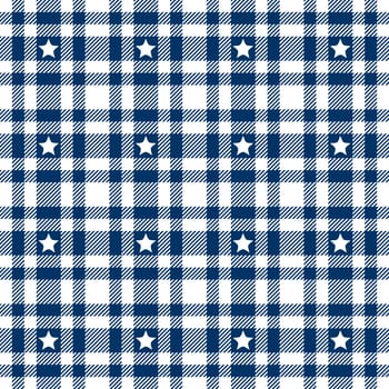 Star on Plaid Tablecloth Pattern - Endless