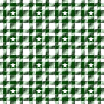 Star on Plaid Tablecloth Pattern - Endless