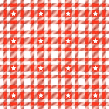 Star on Plaid Tablecloth Pattern - Endless