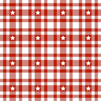 Star on Plaid Tablecloth Pattern - Endless