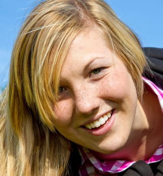 Portrait of a teenager with freckles