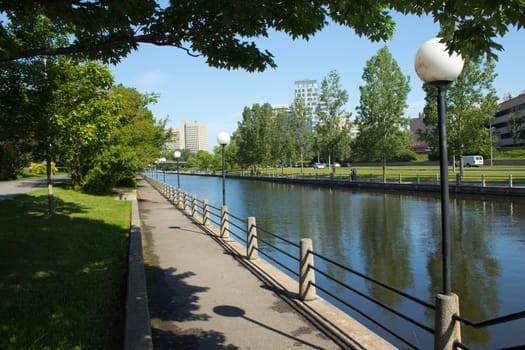 The Rideau Canal in Ottawa, Canada.  A UNESCO World Heritage Site.