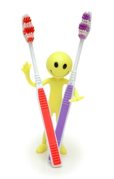 Toothbrushes and figure of smiley