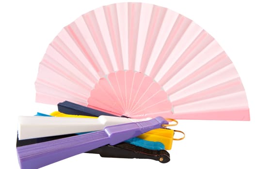 some fans colored on white background
