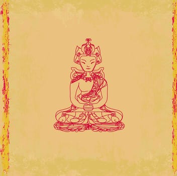 Vector of Chinese Traditional Artistic Buddhism Pattern