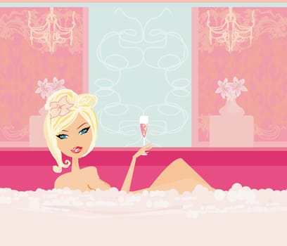 pretty girl enjoying elegant spa