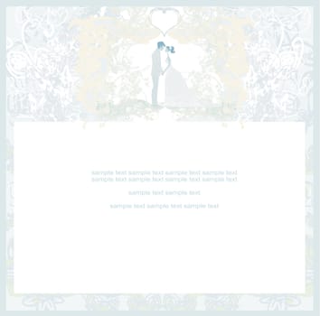 elegant wedding invitation with wedding couple