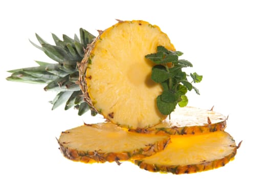 a Fresh pineapple on a white background