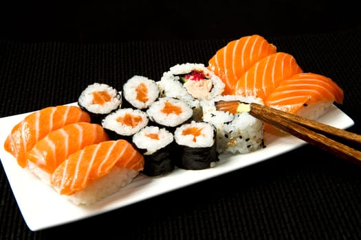 Sushi Set over black