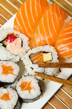 fresh sushi traditional japanese food
