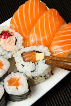 Sushi Set over black