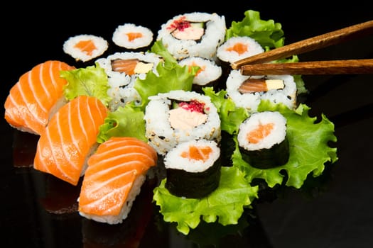 Sushi Set over black