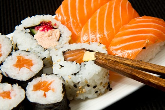Sushi Set over black